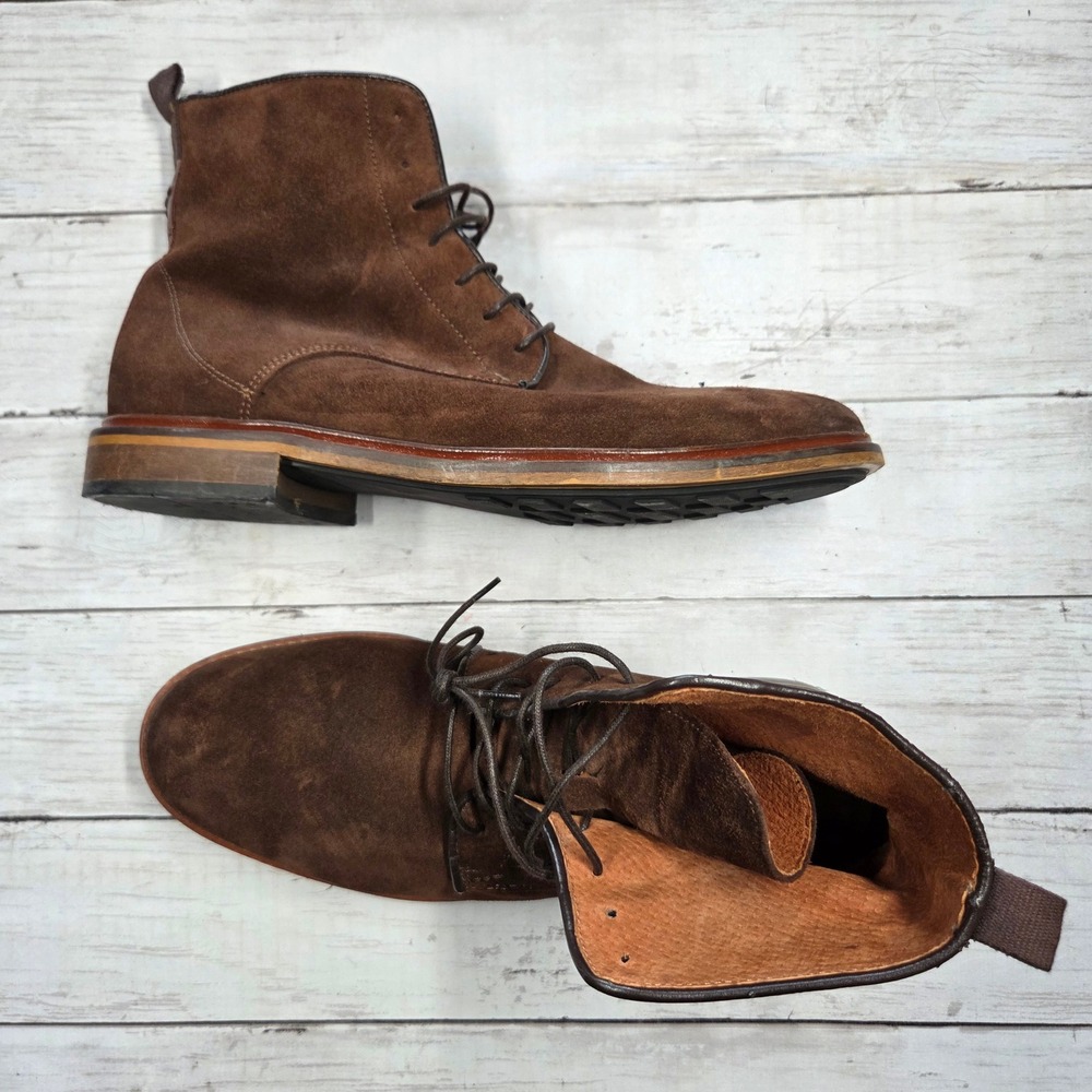 Shoe The Bear Dev Lace Up Boots Suede Mens 44 Brown Ankle Boot